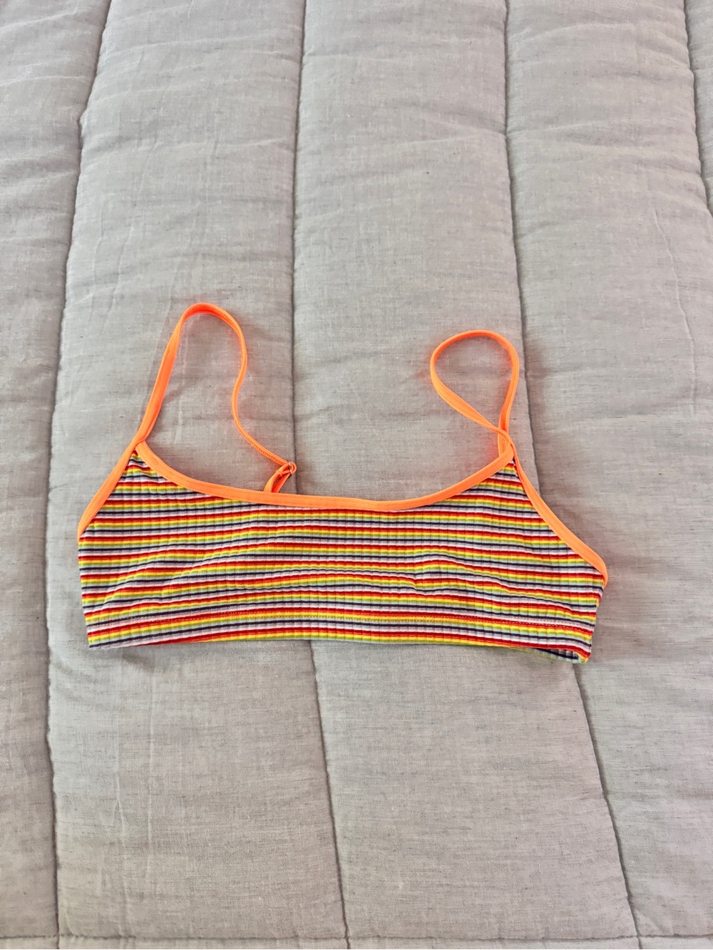 Frankies Bikinis Bay View Striped Bralette Bikini Top | Hawaiian Sky